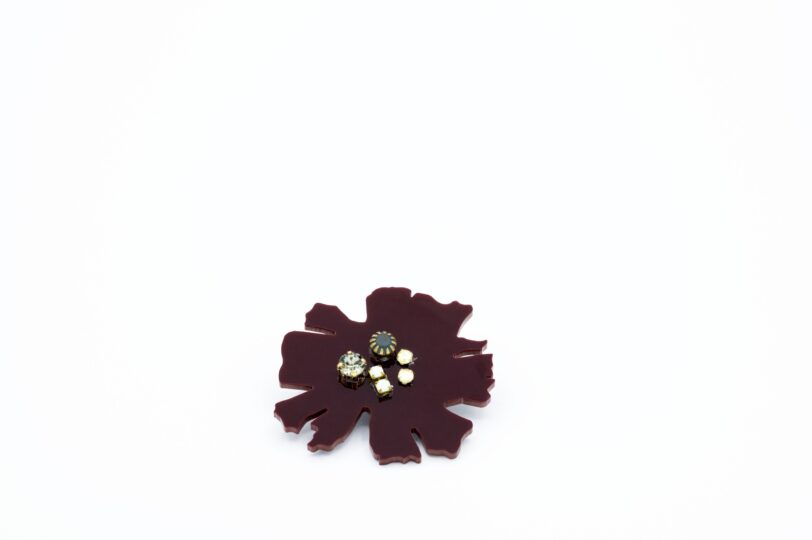 Spilla Fiore Bordò - immagine 3