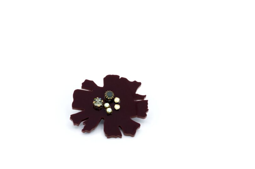 Spilla Fiore Bordò - immagine 4
