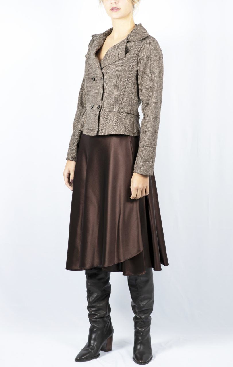 Giacca tartan marrone - immagine 2