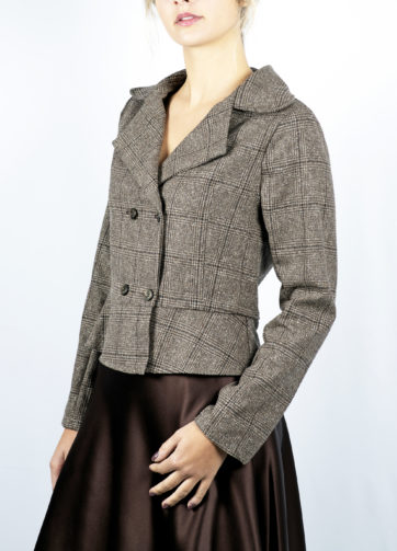 Giacca tartan marrone