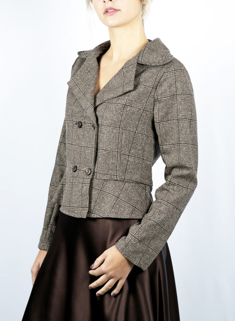 Giacca tartan marrone
