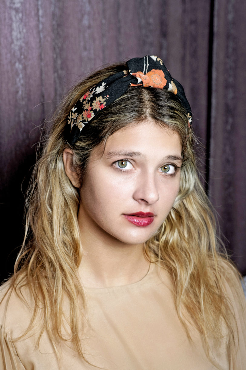 Turbante seta nero arancio - immagine 2