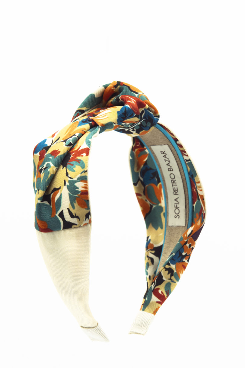 Turbante seta beige