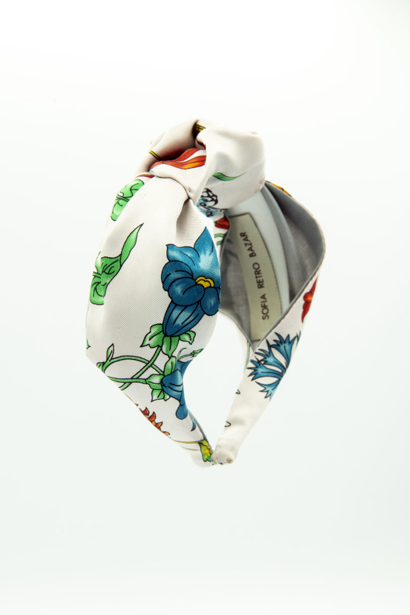 Turbante seta bianco - immagine 2