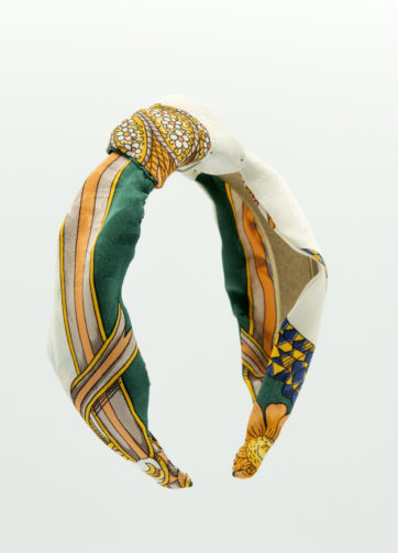 Turbante seta verde panna