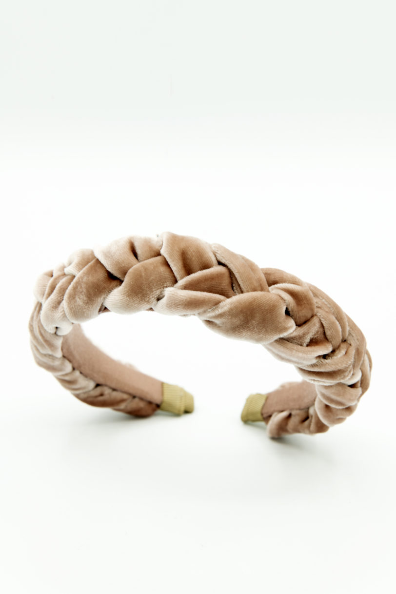 Cerchietto treccia velluto cipria - immagine 5