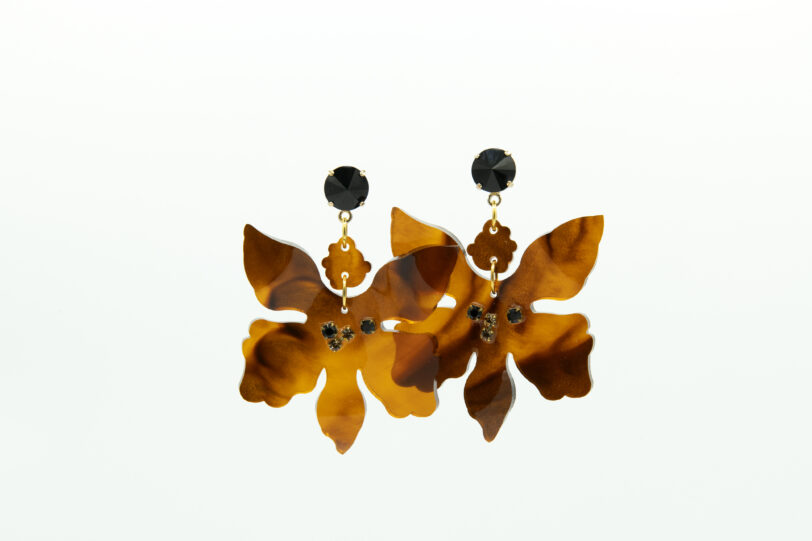 Orecchino Orchidea tartaruga - immagine 3