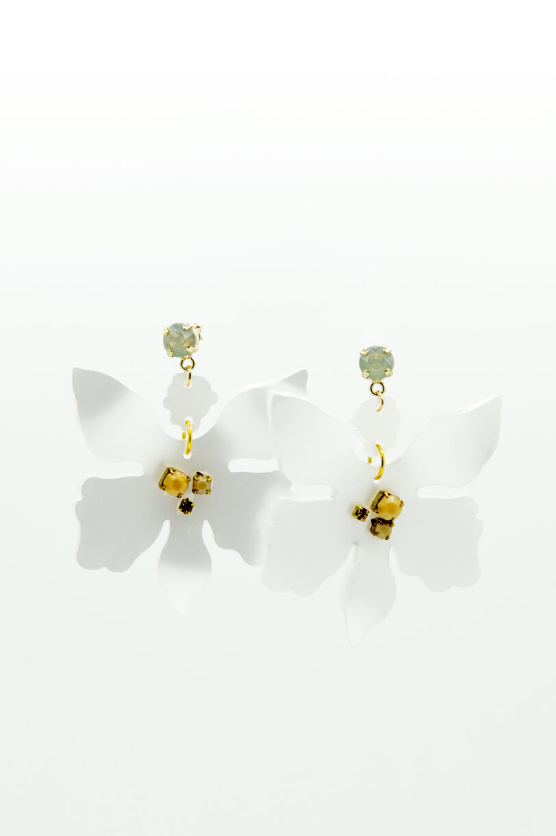 Orecchino Orchidea bianco - immagine 2