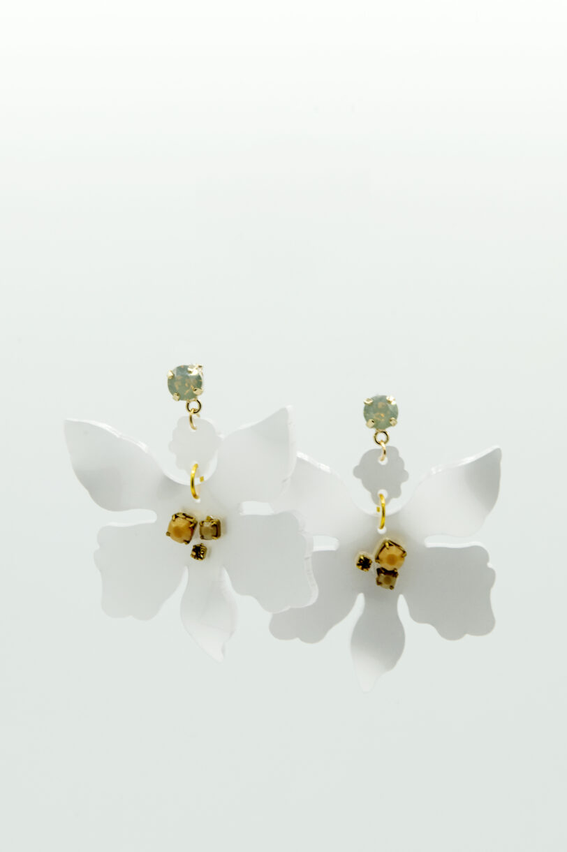 Orecchino Orchidea bianco - immagine 5