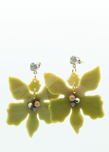 Orecchino Orchidea verde lime